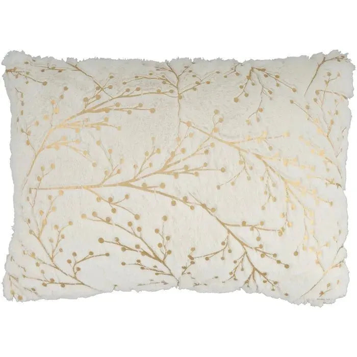 Faux Fur SN107 Ivory Gold Pillow