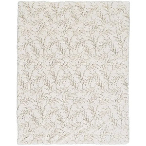 Faux Fur SN107 Ivory Gold Throw Blanket