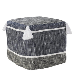 Flat Weave Lr34020 Blue/Navy Pouf