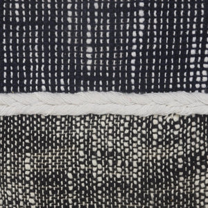 Flat Weave Lr34020 Blue/Navy Pouf