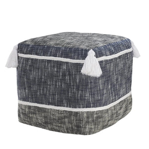 Flat Weave Lr34020 Blue/Navy Pouf