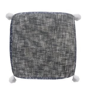 Flat Weave Lr34020 Blue/Navy Pouf