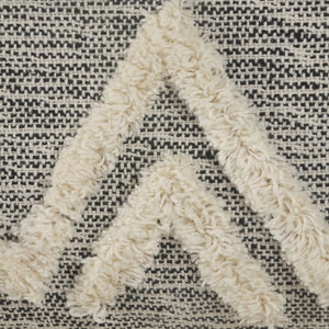 Flat Weave Lr34021 Gray/White Pouf