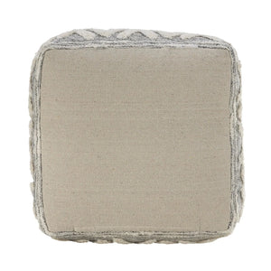 Flat Weave Lr34021 Gray/White Pouf