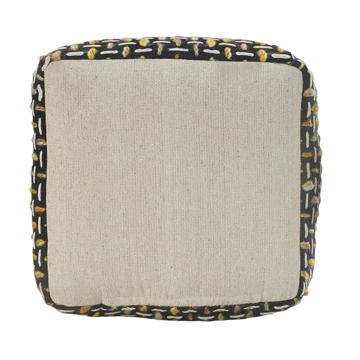 Flat Weave Lr34023 Black/Gold Pouf