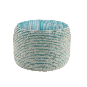 Flat Weave Lr34024 Aqua/White Pouf