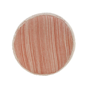 Flat Weave Lr34025 Coral/White Pouf