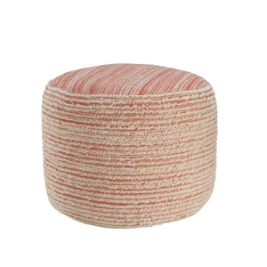 Flat Weave Lr34025 Coral/White Pouf