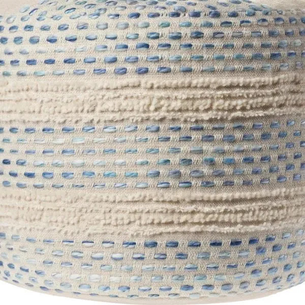 Flat Weave Lr99766 Blue/Cream Pouf
