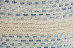 Flat Weave Lr99766 Blue/Cream Pouf
