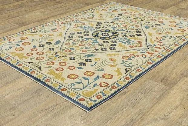 Francesca FR06B Ivory/Gold Rug