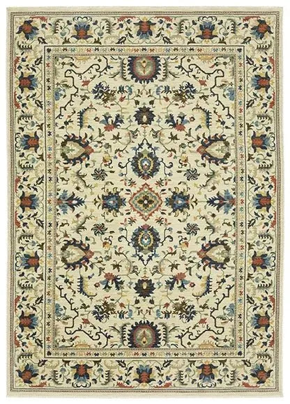 Francesca FR10A Abstract White Rug