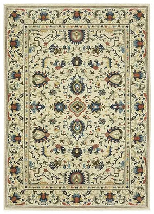 Francesca FR10A Abstract White Rug