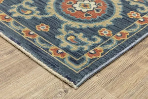 Francesca FR11B Blue/Rust Rug