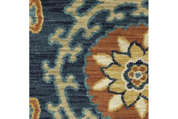 Francesca FR11B Blue/Rust Rug