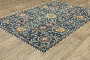 Francesca FR11B Blue/Rust Rug