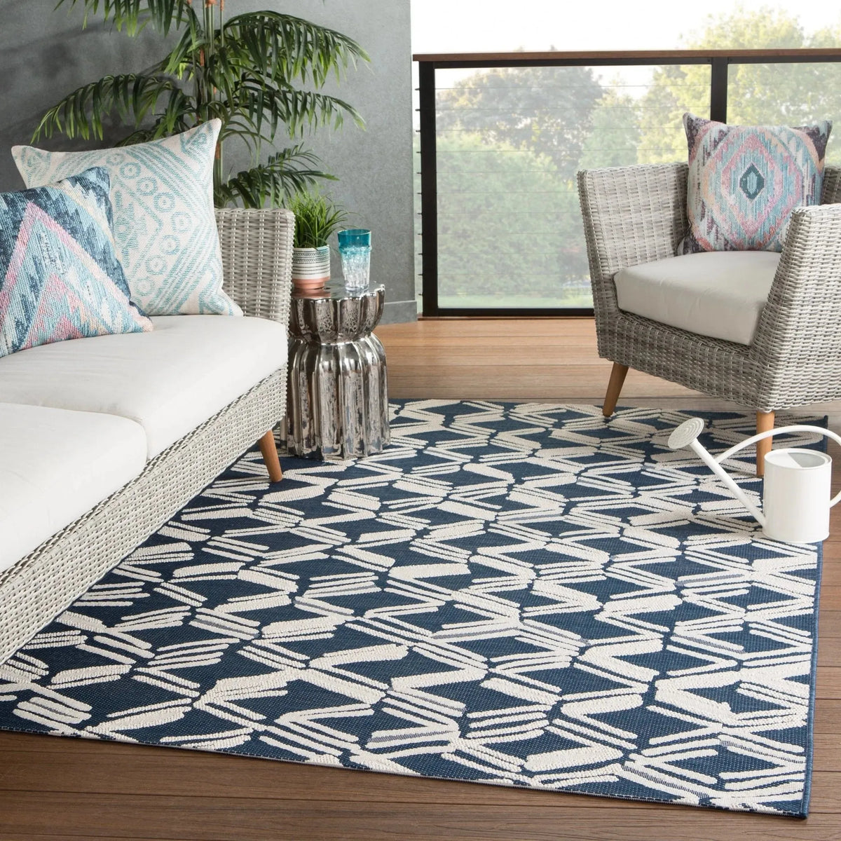 Fresno Fsn07 Caelum Navy/Cream Rug
