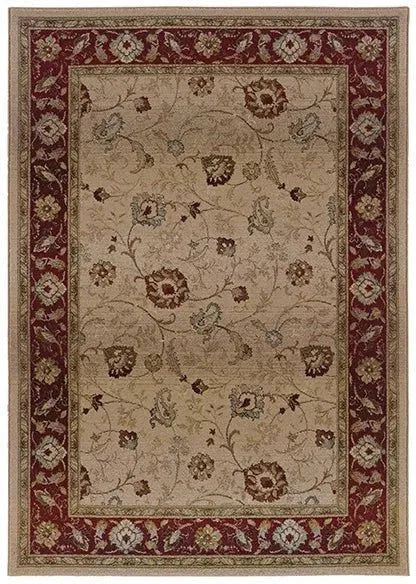 Genesis 521J Beige/ Red Rug