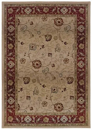 Genesis 521J Beige/ Red Rug