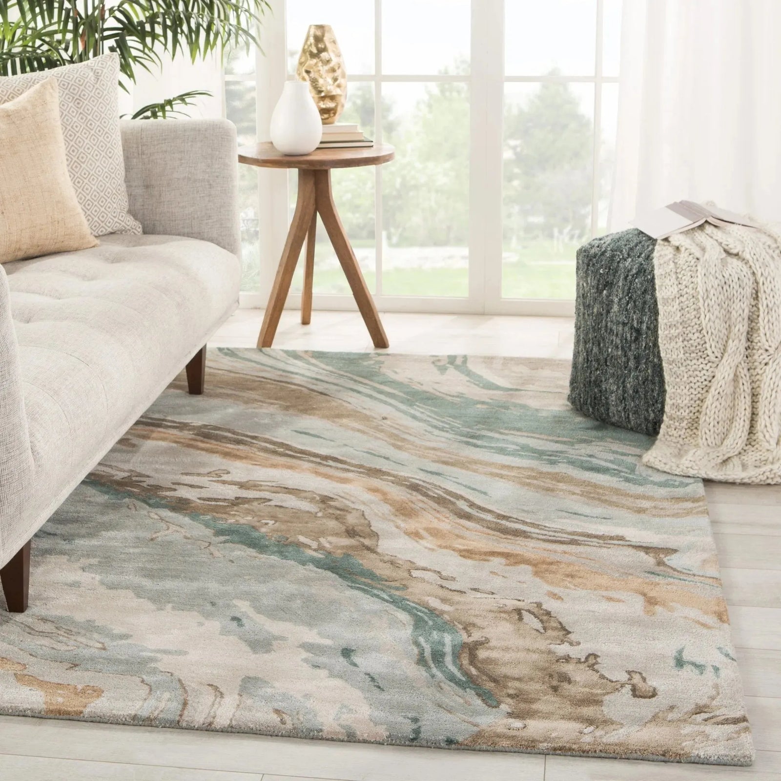Genesis Ges37 Conley Teal/Light Gray Rug