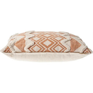 Geometric Burnt Orange and Cream LR07440 Throw Pillow
