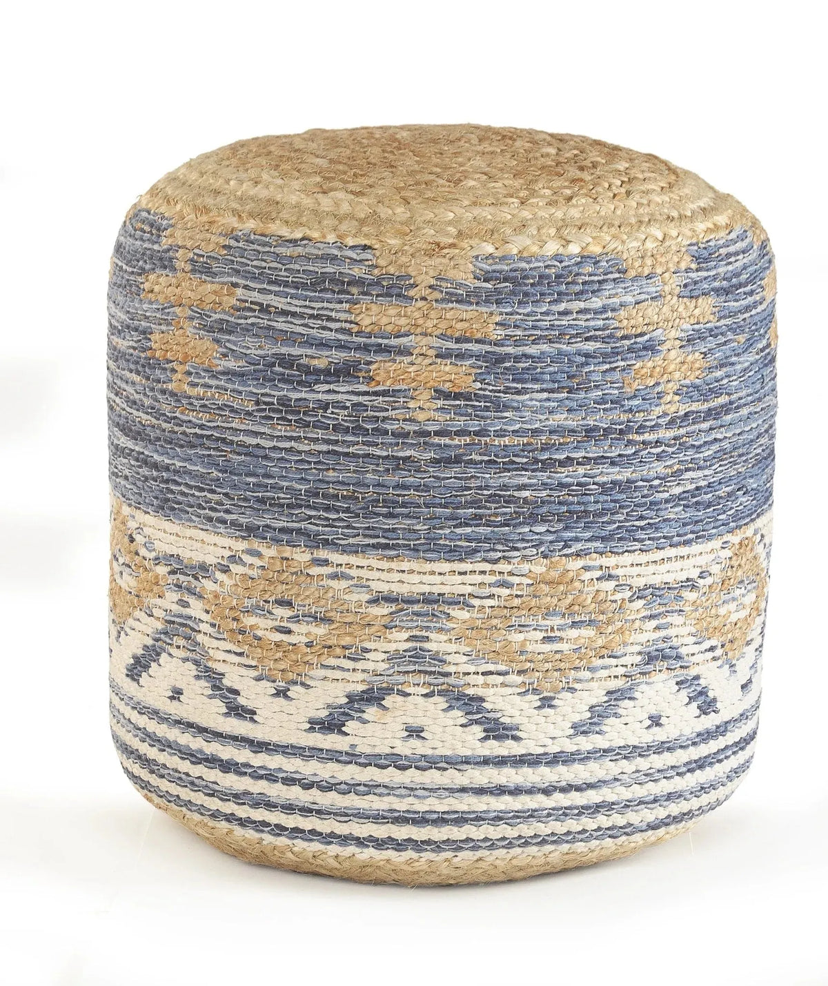 Geometric Natural Jute LR99756 Pouf