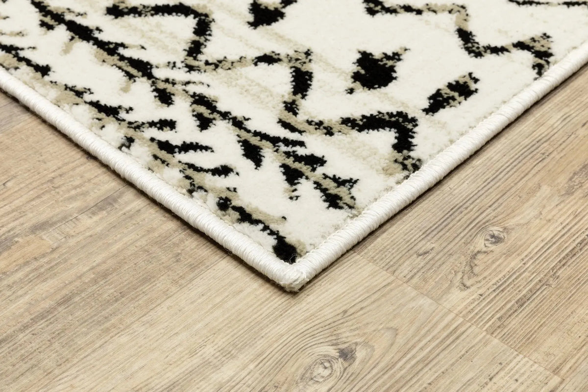 Georgia 8826E Ivory/Black Rug