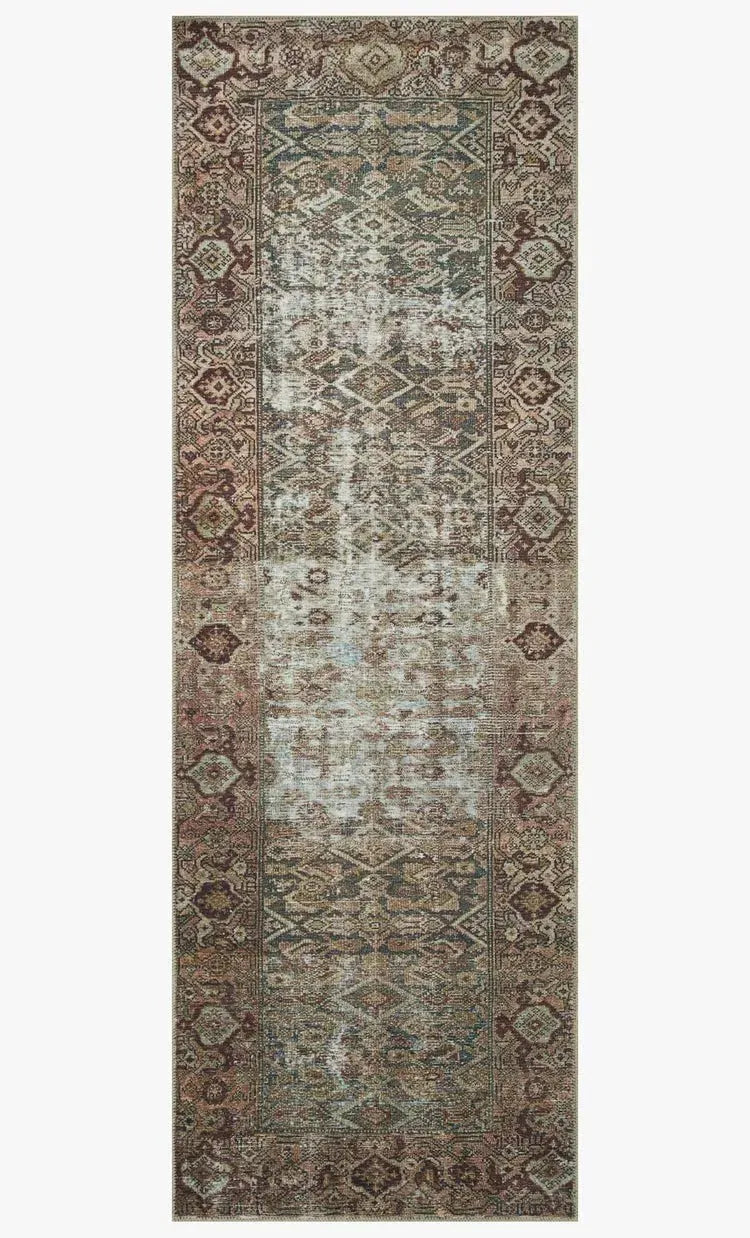 Georgie GER-07 Moss/Salmon Rug