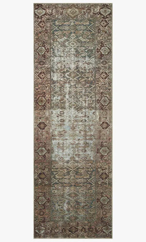 Georgie GER-07 Moss/Salmon Rug