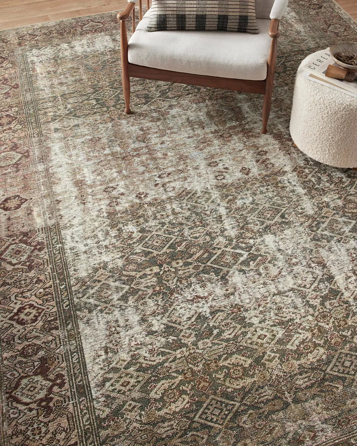 Georgie GER-07 Moss/Salmon Rug