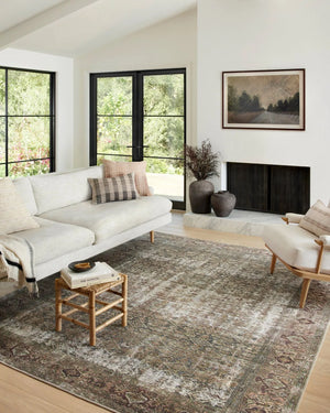 Georgie GER-07 Moss/Salmon Rug
