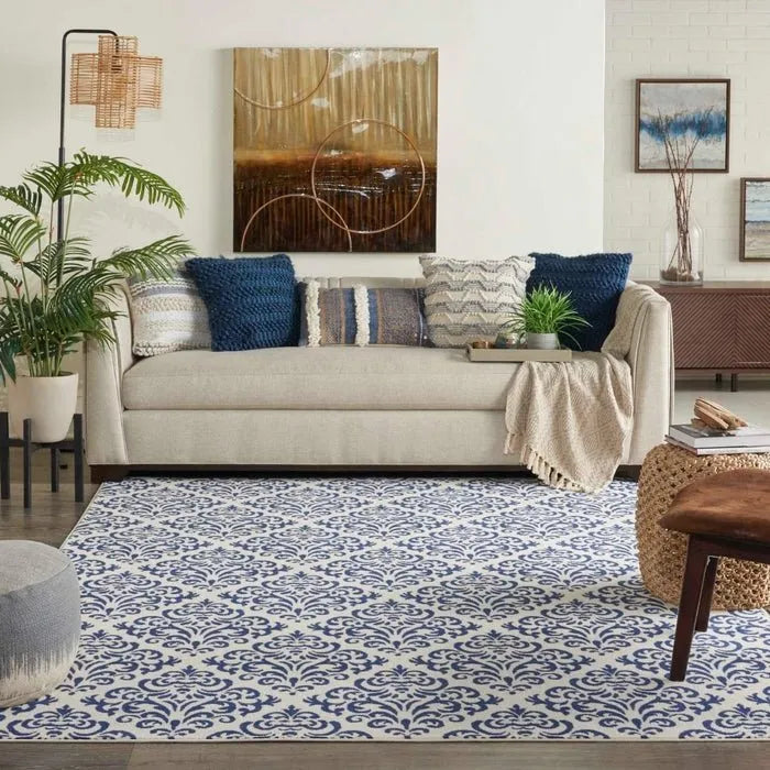 Grafix Grf06 White Blue Rug