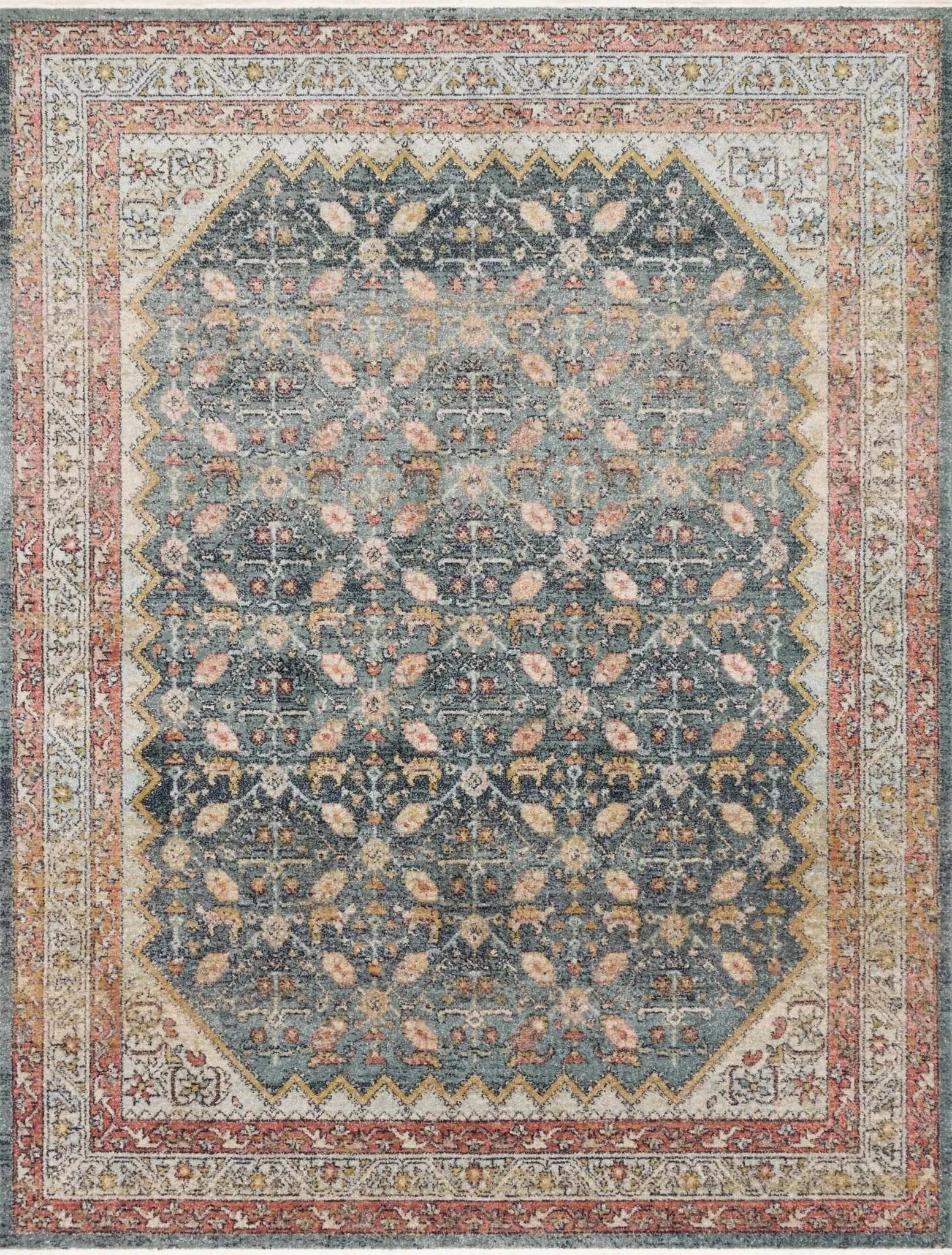 Graham by Magnolia Home GRA-01 Blue/Persimmon Rug