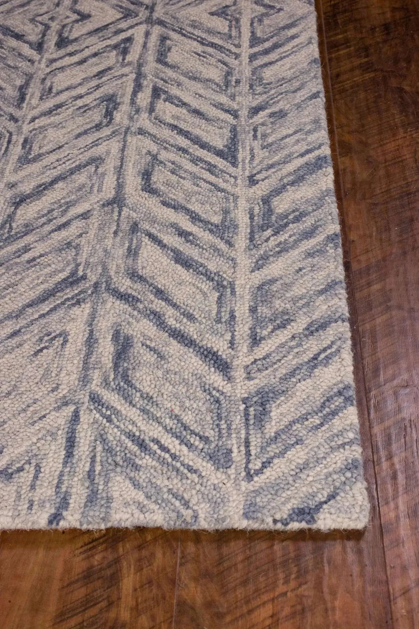 Gramercy 1611 Heather Herringbone Blue Rug