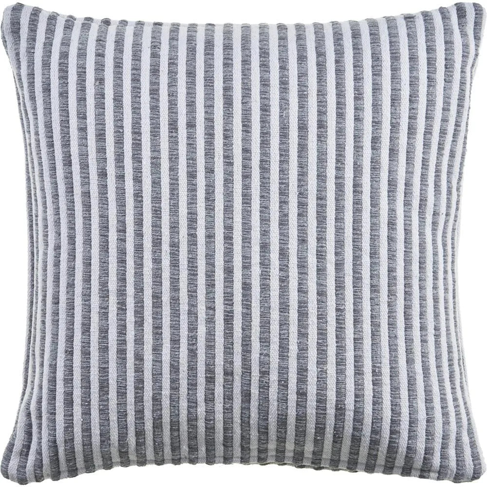 Gray and Cream Striped LR04651 Throw Pillow