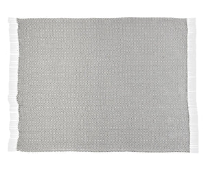 Gray and Ivory Diamonds Fringe  LR80180 Throw Blanket