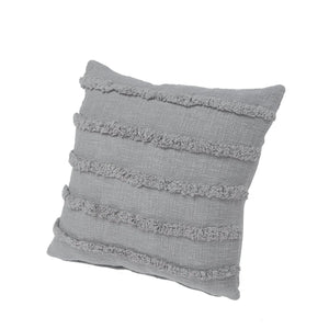 Gray Overtufted Solid LR07511 Throw Pillow