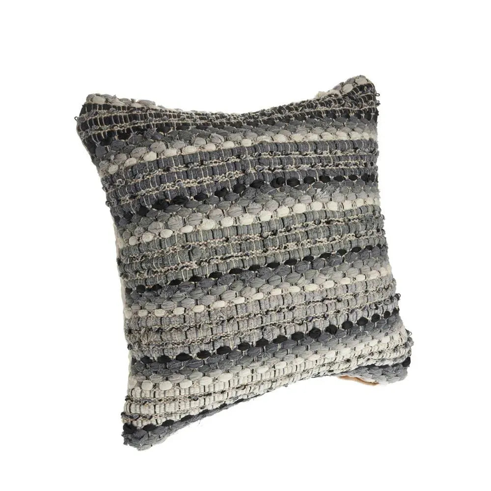 Grayscale Weave LR07358 Throw Pillow