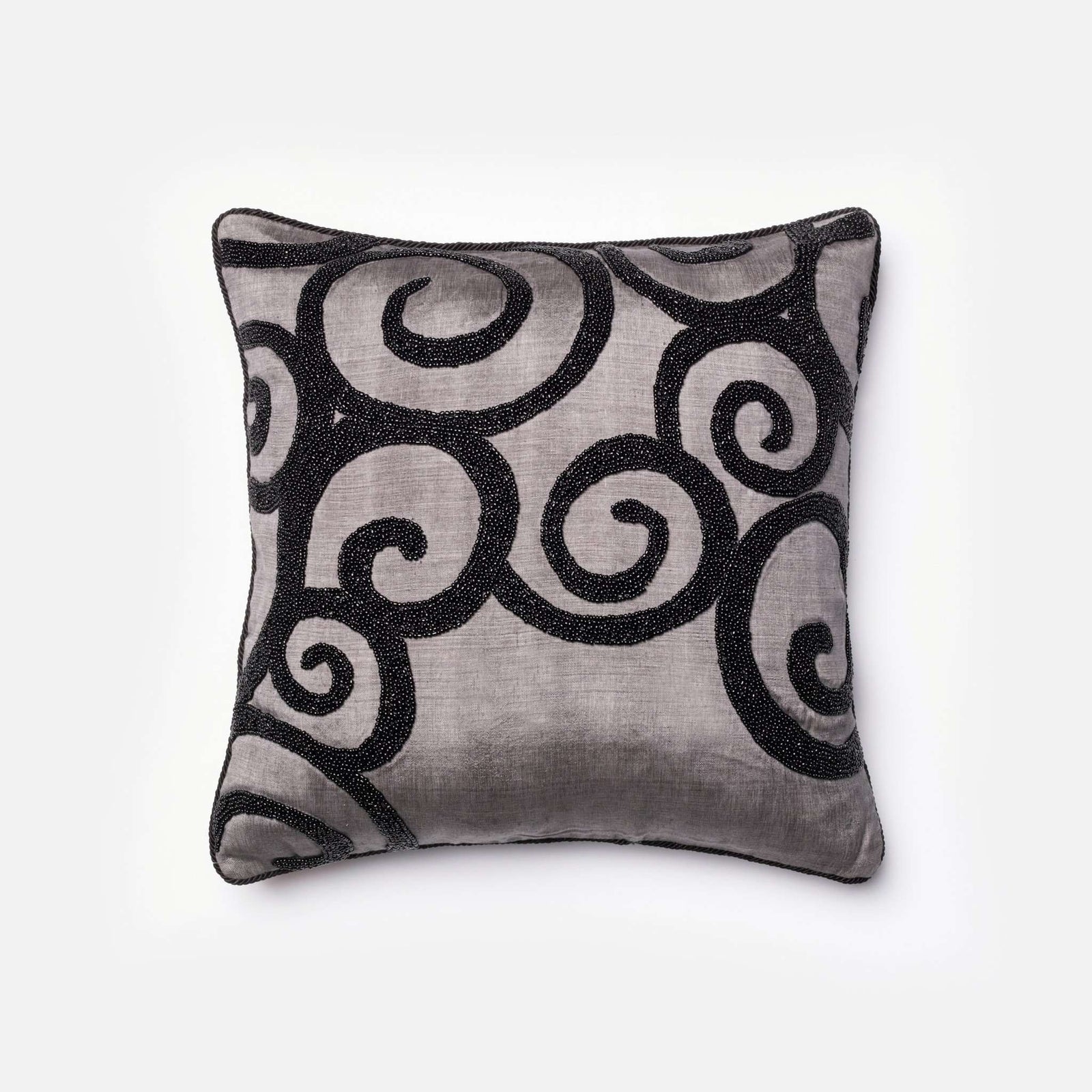 Grey / Black Square P0010 Pillow