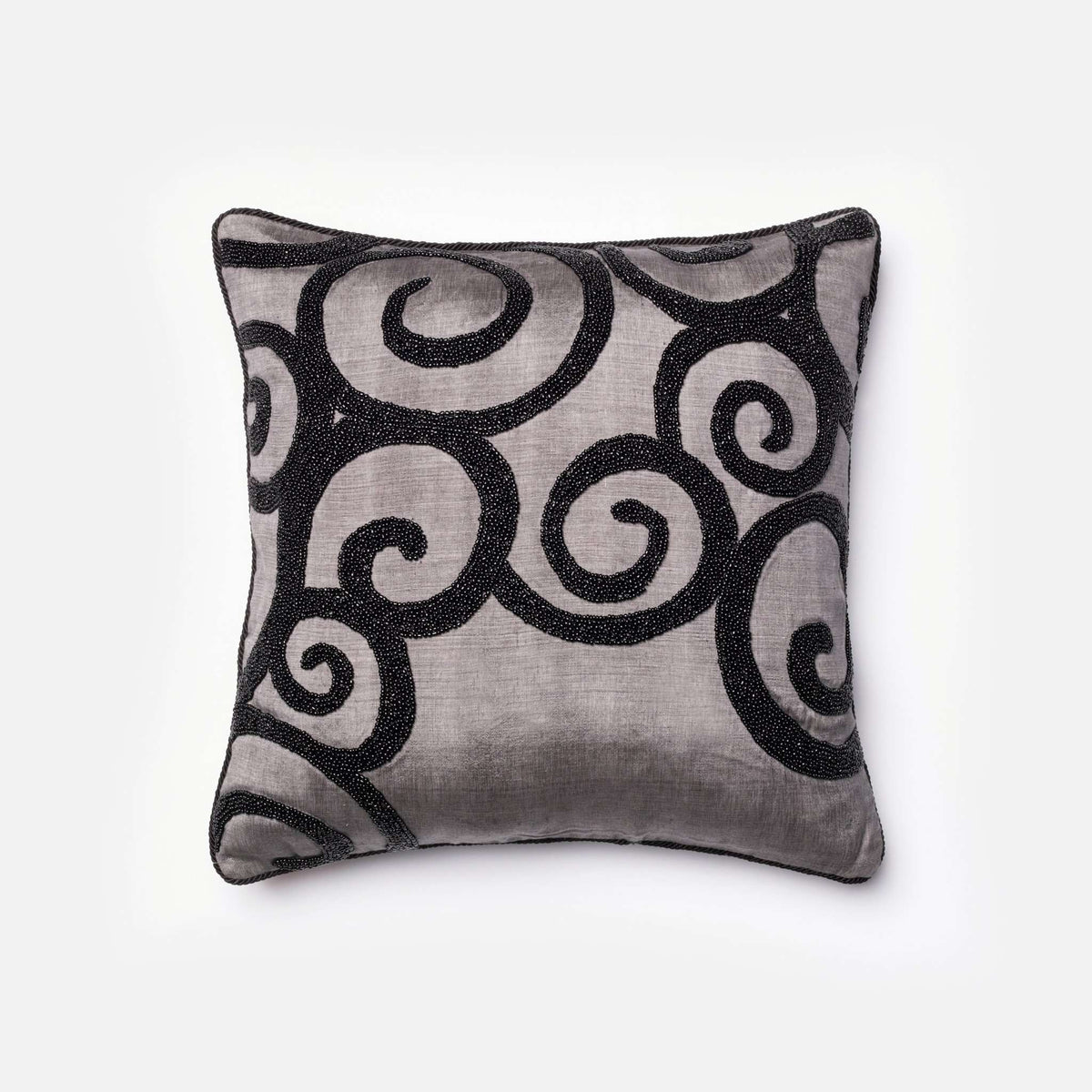 Grey / Black Square P0010 Pillow