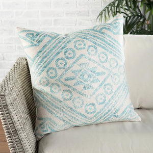Groove By Nikki Chu Grn04 Malae Turquoise/Cream Pillow
