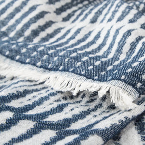 Hamlin HAM09 Lana Indigo/White Throw Blanket