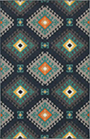 Hampton 4929B Navy / Grey Rug