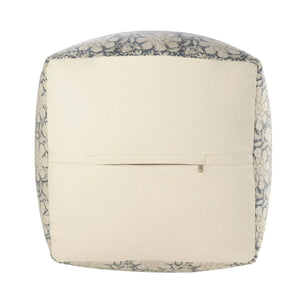 Handmade Lr34027 White/Navy Pouf