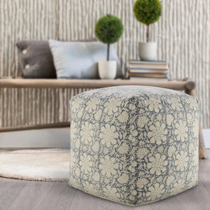 Handmade Lr34027 White/Navy Pouf