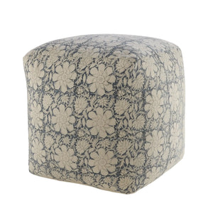 Handmade Lr34027 White/Navy Pouf