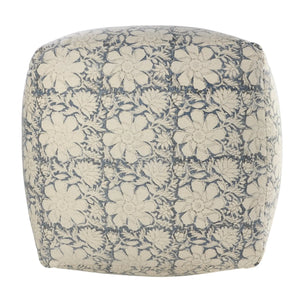 Handmade Lr34027 White/Navy Pouf
