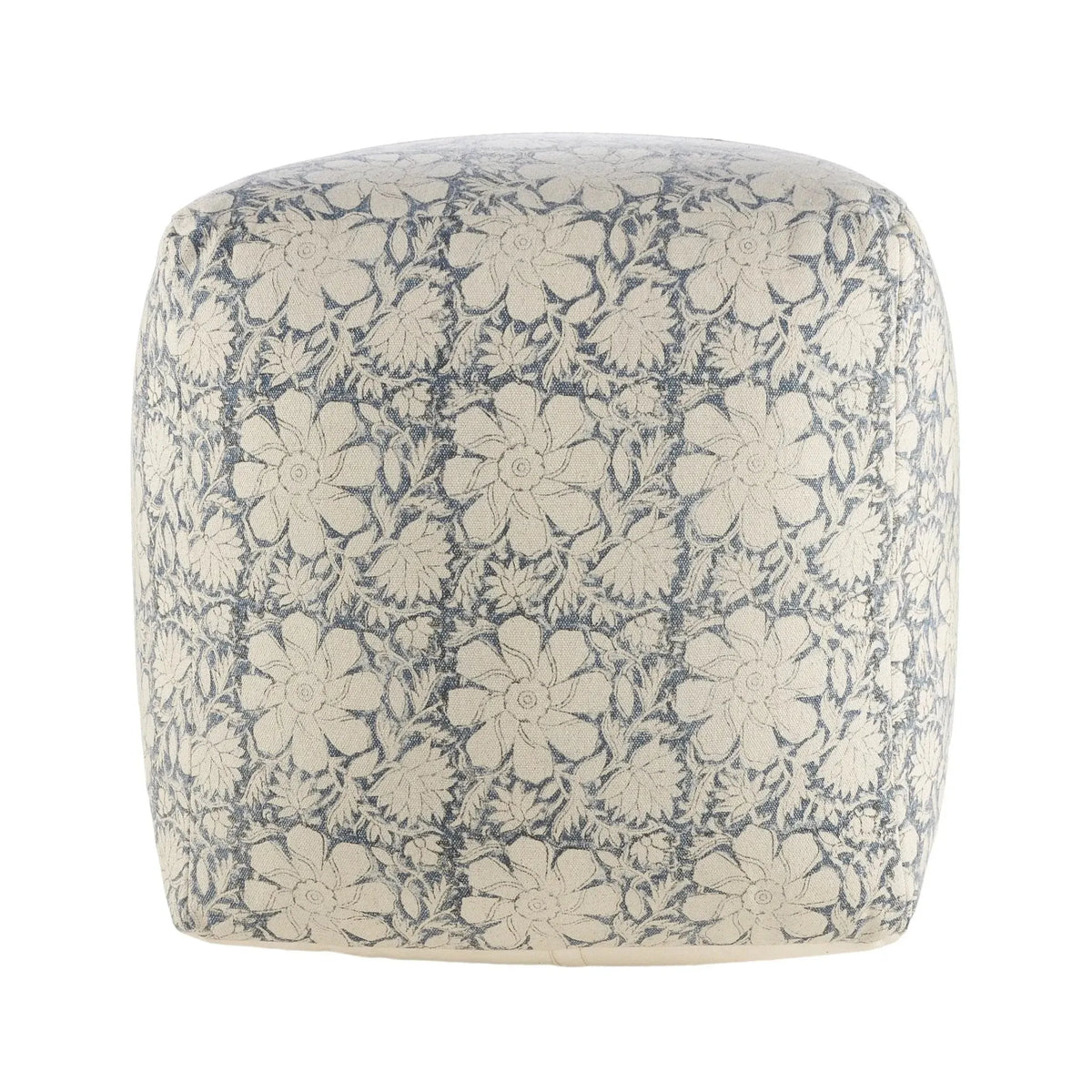 Handmade Lr34027 White/Navy Pouf