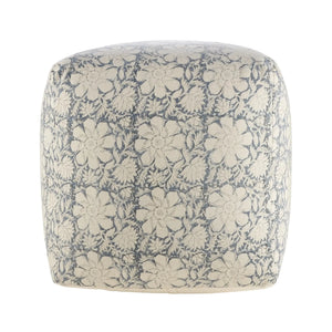 Handmade Lr34027 White/Navy Pouf