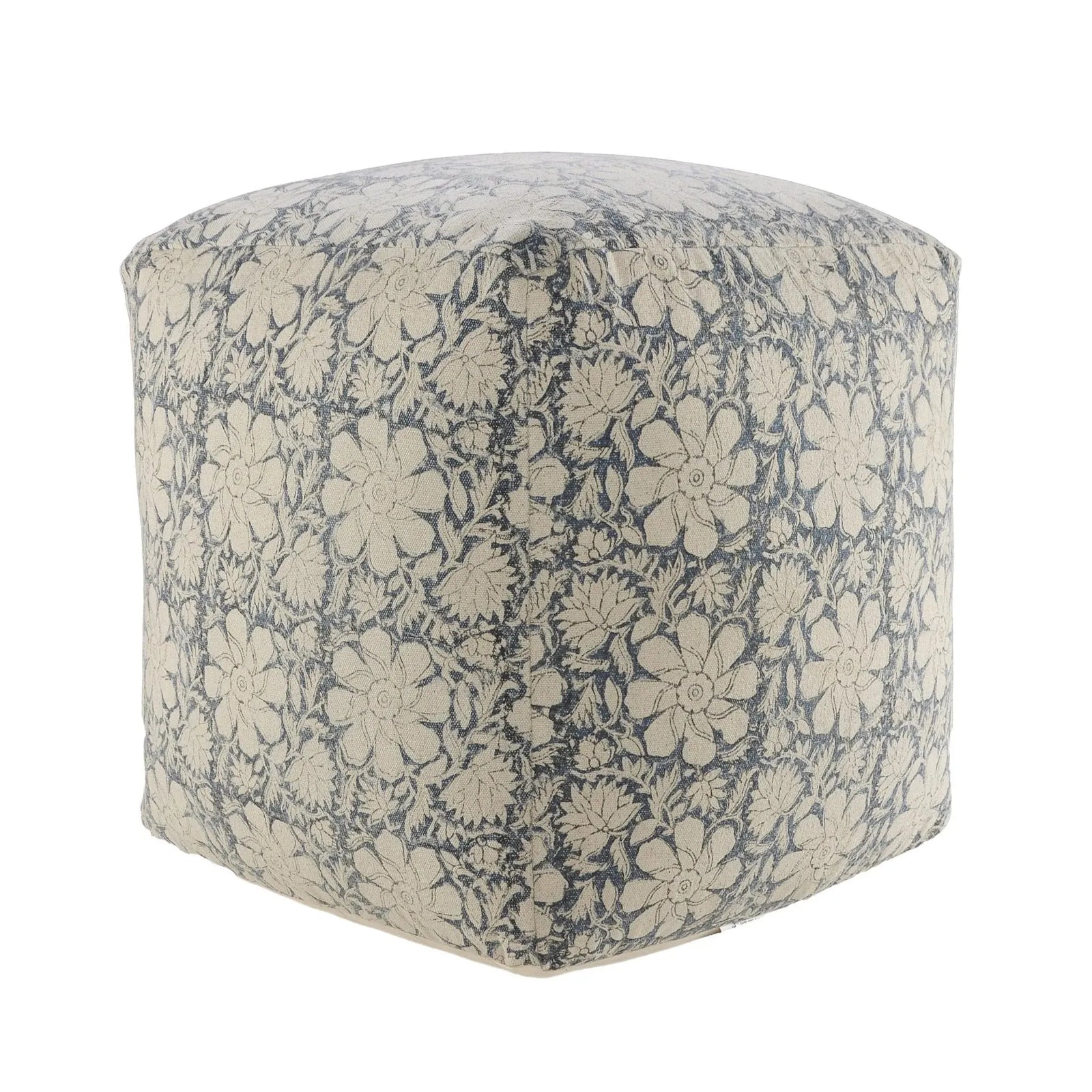 Handmade Lr34027 White/Navy Pouf
